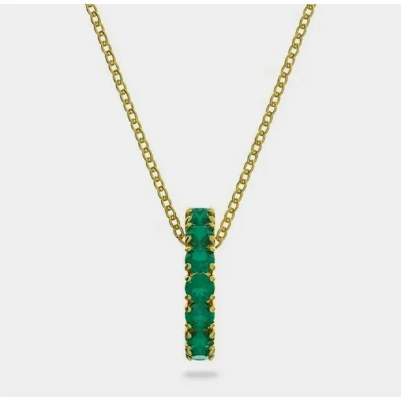 [SOLD] - NWT Swarovski "Exalta" Necklace With Green Crystal Pendant - Authentic - Picture 2 of 11